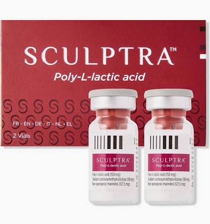 Vials of Sculptra collagen stimulation treatment UK